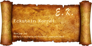 Eckstein Kornél névjegykártya